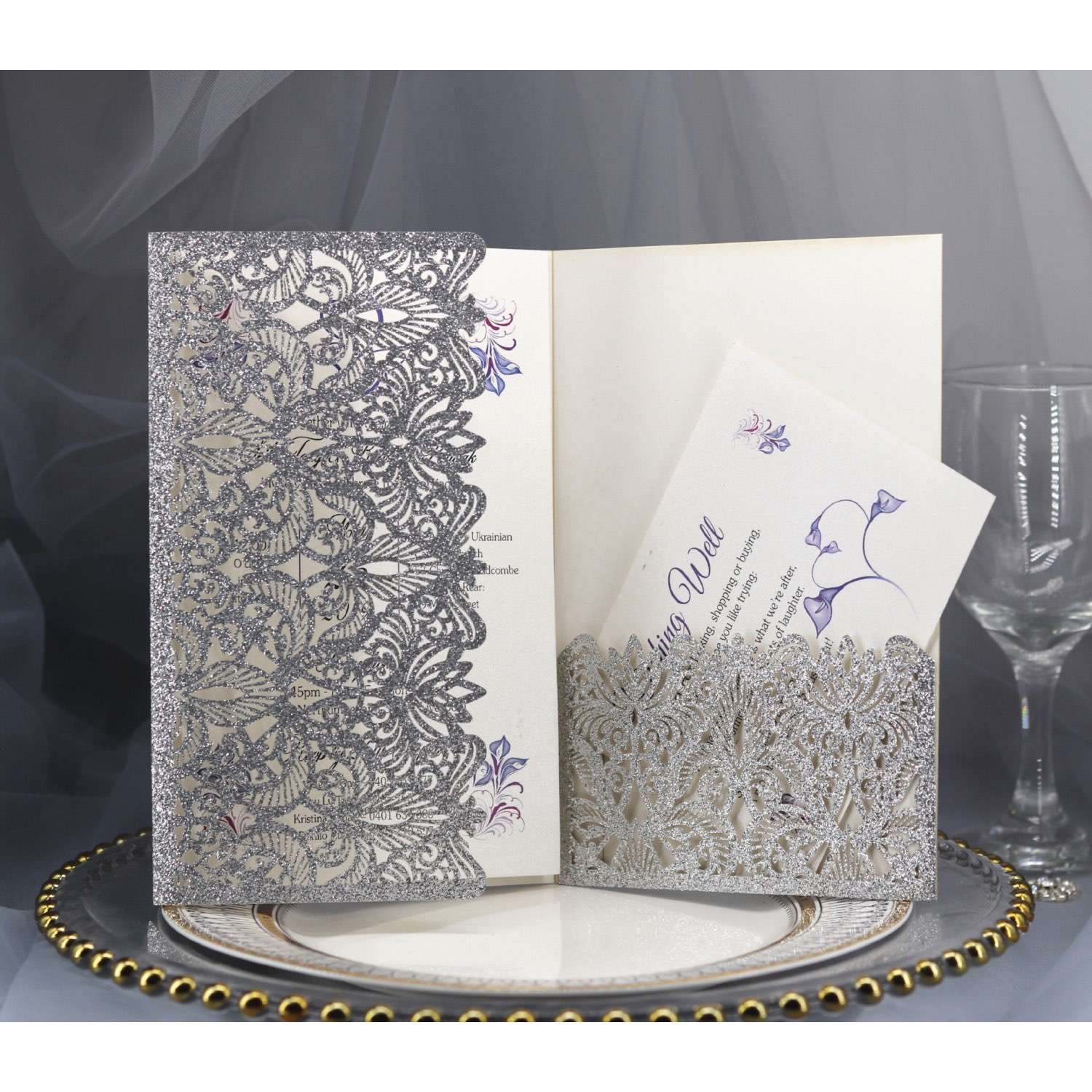 Glitter Paper Laser Greeting Card Golden Card Silvery Card Customization